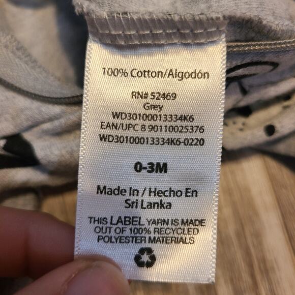 Wonder Nation gray and red puppy dog footie pajamas 0-3 month baby - Picture 4 of 5